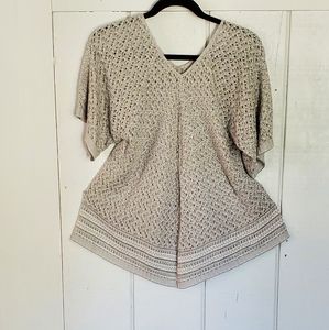 BOHO OPEN WEAVE DOUBLE-V SWEATER